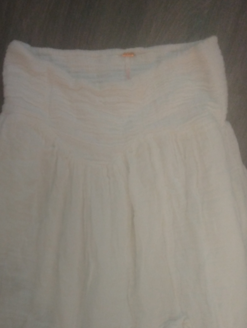 FREE PEOPLE- Gauze White Hankercheif Hem Ruffle Ankle Length Skirt Size XS - Picture 2 of 3